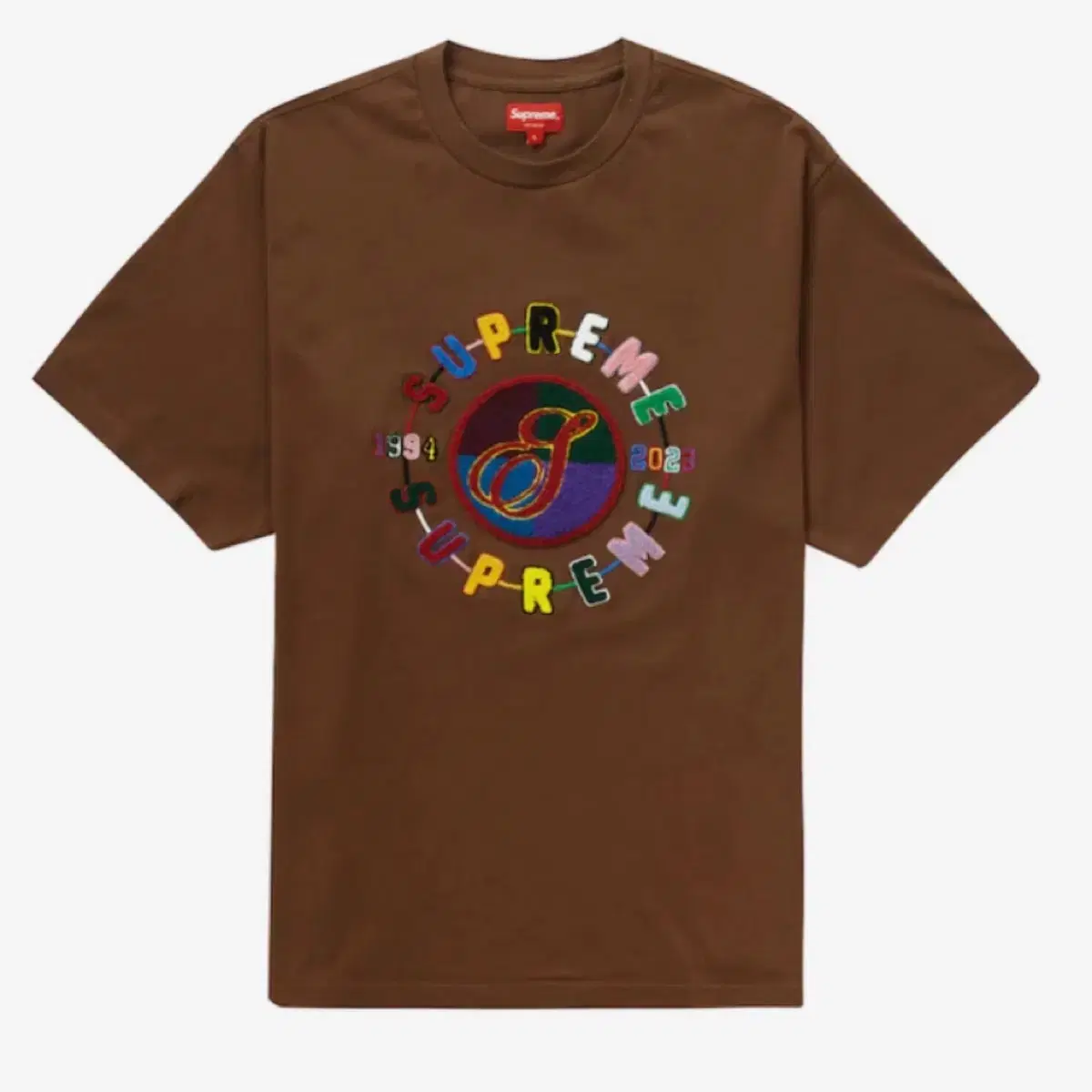 슈프림 Supreme Chenille Crest S/S Top Brown